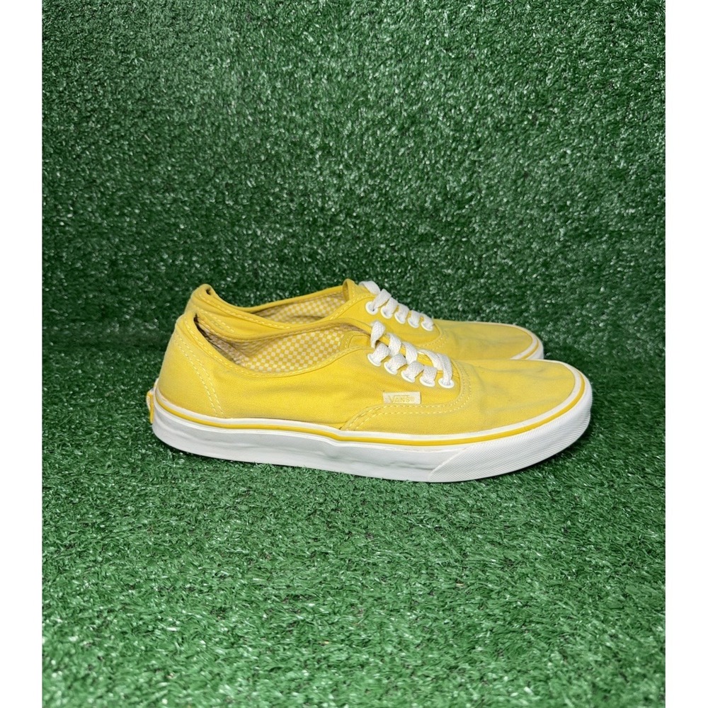 Vans Classic Mens Size 8 Yellow White Skate Shoes‎ Casual Walking Sneakers